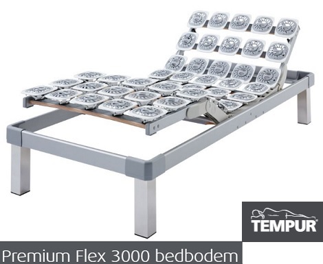 Tempur Premium Flex 3000 schotelbodem elektrisch verstelbaar,compacte motor,rug,been motor